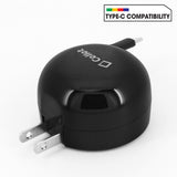 TCUSBCR30 - Cellet High Powered 3Amp / 15Watt USB Type-C Retractable Home Charger for Samsung Galaxy 10 10+ Note 10 Google Pixel 3 XL LG G5, Nexus 5X, Nexus 6P, Nokia Lumia 950/950 XL, OnePlus 2