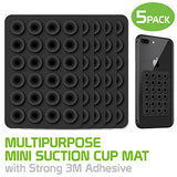 SCUPBK5 - Cellet Multipurpose Mini Suction Cup Mat – 5 Pack | Strong 3M Adhesive | Dashboard, Phone, Battery Pack Holder | Compact 2.3" x 3.3" Grip Pads for Car, Home, & Travel