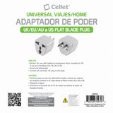 CNFPIN2FA - Cellet Universal Travel AC Wall Power Adapter to Convert China, UK, AU, EU & other Plugs to US Plug Socket (2-PACK)