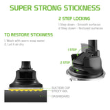 RHSU100 - Windshield/Dashboard Phone Holder Mount – Flexible Gooseneck & Reusable Sticky Suction Pad – Universal Car Phone Holder for GPS Navigation & Hands-Free Use