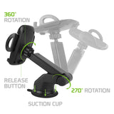 PHD350 - Cellet Telescoping Arm Car Phone Holder – Adjustable Dashboard & Windshield Mount for Smartphones