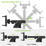 PHD355 - Cellet Extendable Telescopic Dashboard Phone Mount – 360° Rotating Cradle, Reusable Sticky Suction Pad, Adjustable Viewing Angles, Secure 2-Step Locking for Car Dash & Windshield