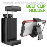 CLIPHDB - Cellet Universal Heavy Duty 360° Swivel Belt Clip Holder - Secure Phone Holster w/ Kickstand for All Smartphones &amp; Cases - Durable, Rotatable Belt Clip