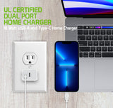 TC180WT - UL Certified 18 Watt Dual Port Home Charger, USB-C and USB-A Home Charger (Cable Sold Separately) – White