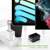 TC180WT - UL Certified 18 Watt Dual Port Home Charger, USB-C and USB-A Home Charger (Cable Sold Separately) – White