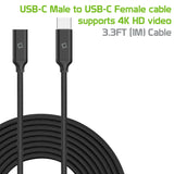 DCCEXT - Cellet USB-C Extension Cable 3.3FT, USB-A to USB-C Male to Female Cable, 4K Video & 10Gbps Data Transfer