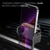 PHSOL188 - Cellet Solar Powered Car Phone Mount for Air Vent – Auto Touch Release & Lock Cradle, 360° Rotation, USB-C Powered (No Phone Charging) – Compatible with iPhone, Samsung, Pixel, Motorola