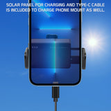 PHSOL188 - Cellet Solar Powered Car Phone Mount for Air Vent – Auto Touch Release & Lock Cradle, 360° Rotation, USB-C Powered (No Phone Charging) – Compatible with iPhone, Samsung, Pixel, Motorola
