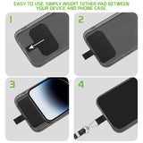 STLANY02 ~ Cellet 2-Pack Universal Phone Lanyard with Adjustable Nylon Neck Strap - Secure Tether Pad Compatible with All Smartphones - Hands-Free Carrying for Travel, Shopping, Hiking