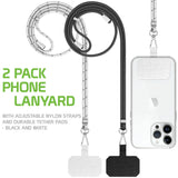 STLANY02 ~ Cellet 2-Pack Universal Phone Lanyard with Adjustable Nylon Neck Strap - Secure Tether Pad Compatible with All Smartphones - Hands-Free Carrying for Travel, Shopping, Hiking