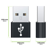 DCDA4 - 4 Pack - USB C Female to USB Male Adapter, Type C to A Data Sync and Charger Cable Adapter Compatible to iPhone 12, MacBook Pro 2019, MacBook Air 2020, iPad Pro 2020, Samsung Galaxy S20, S20 Plus, S20 Ultra, Google Chromebook and More